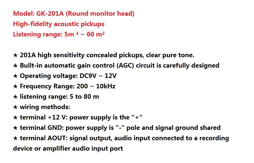 Free shipping Wide Range Mic Audio Microphone CCTV Audio Mic Clear Sound Pick up Device for Camera Microphone Camera DVR System