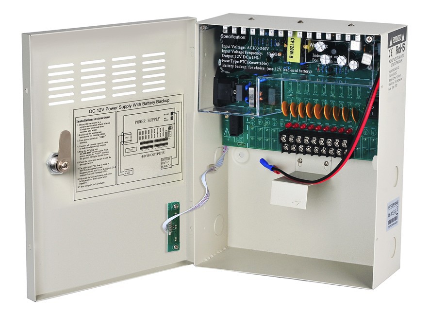 CP1209 10A B Uninterruptable Power 120 Watt DC12V 10A 9 Channel CCTV Security Regulated Camera Power Supply Box Free Shipping
