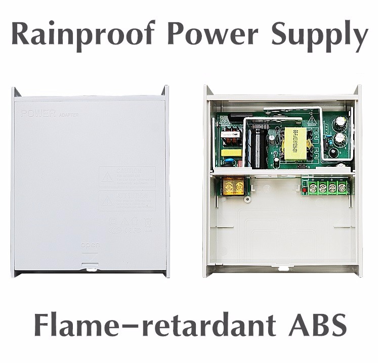 12V 24V 5A 5000mA 60W 2 Channel Outdoor Rainproof Power Adapter Supply for CCTV Camera