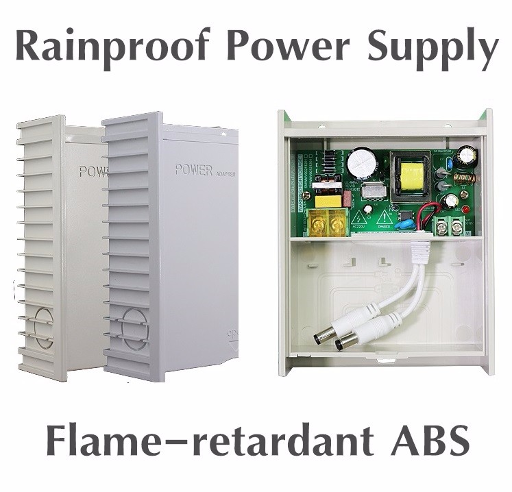 12V 24V 2A 2000mA 24W 2 Channel Outdoor Rainproof Power Adapter Supply for CCTV Camera