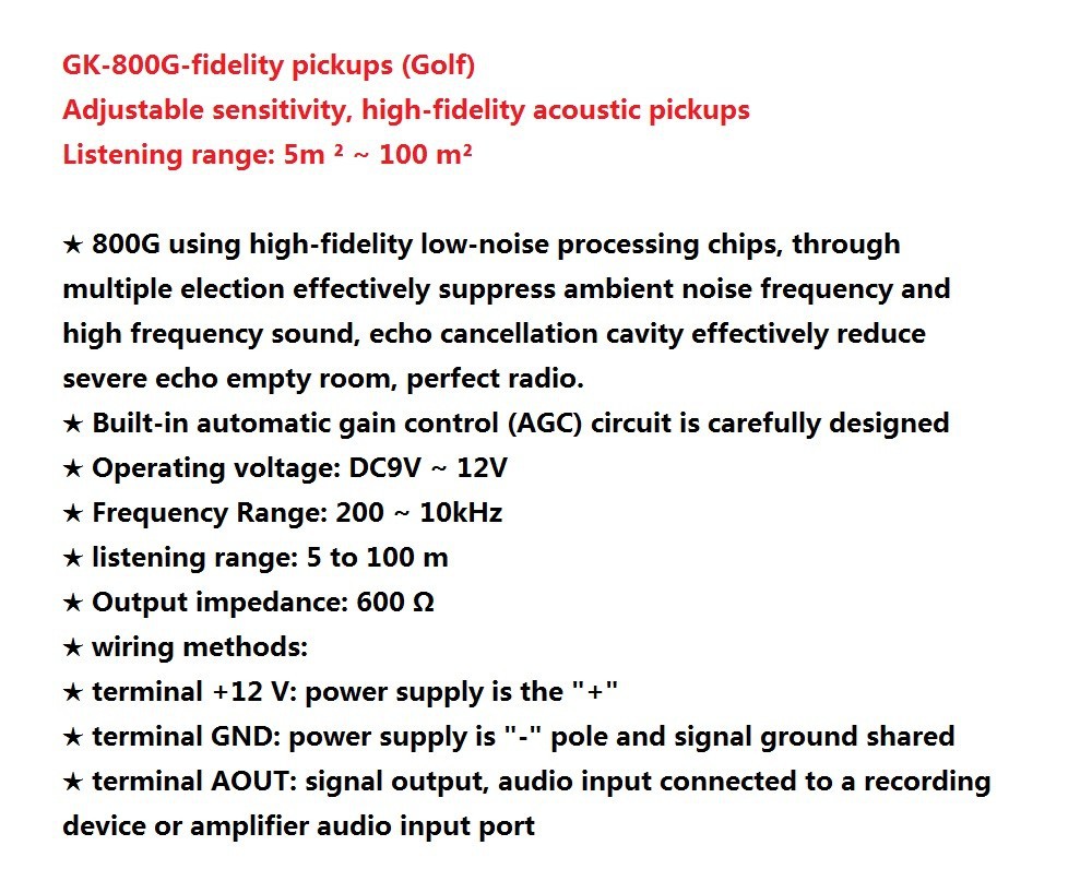 Free shipping Wide Range Mic Audio Microphone CCTV Audio Mic Clear Sound Pick up Device for Camera Microphone Camera DVR System