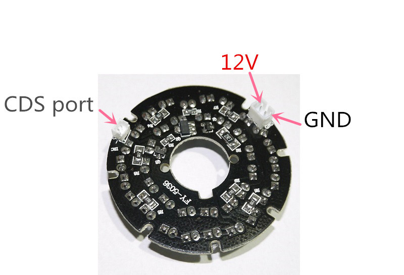 CCTV Accessories infrared light 36 Grain 850nm IR LED board for Surveillance cameras night vision diameter 53mm