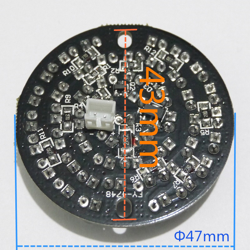 CCTV Accessories infrared light 48 Grain 850nm IR LED board for Surveillance cameras night vision diameter 47mm