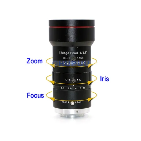 LF12120-C-3MP 1/1.8" 3MP 12-120mm F1.8 C Mount Manual Zoom Lens